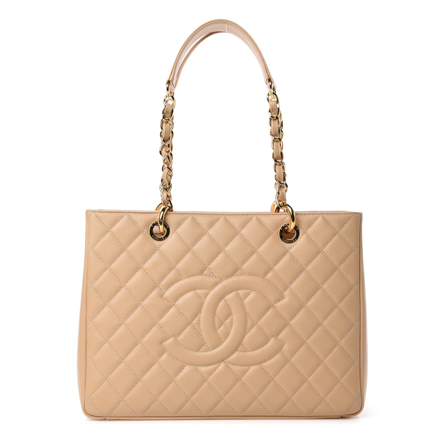 Chanel Caviar Quilted Grand Shopping Tote GST Beige 1 of 12