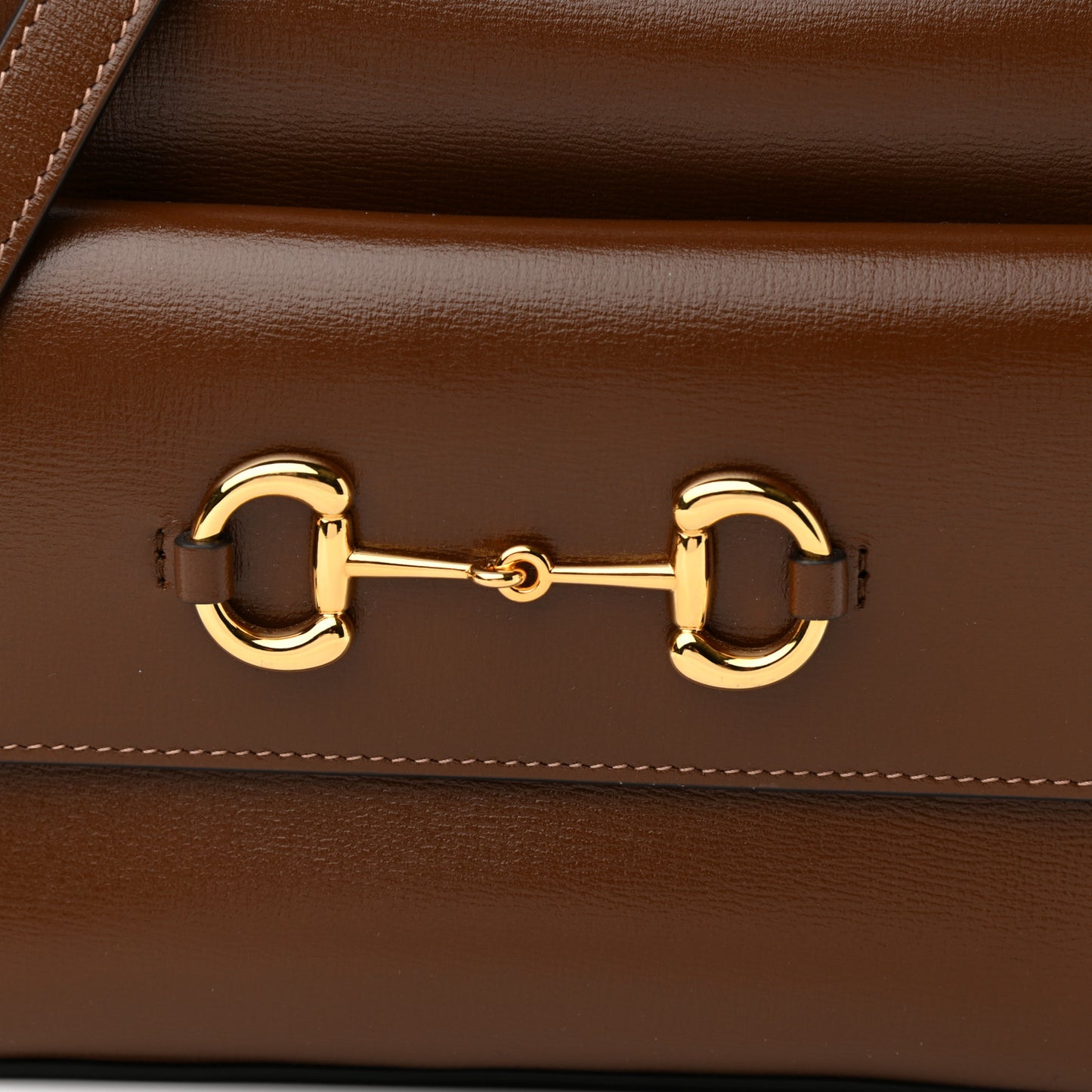 Azalea Calfskin Small Horsebit 1955 Shoulder Bag Brown Sugar