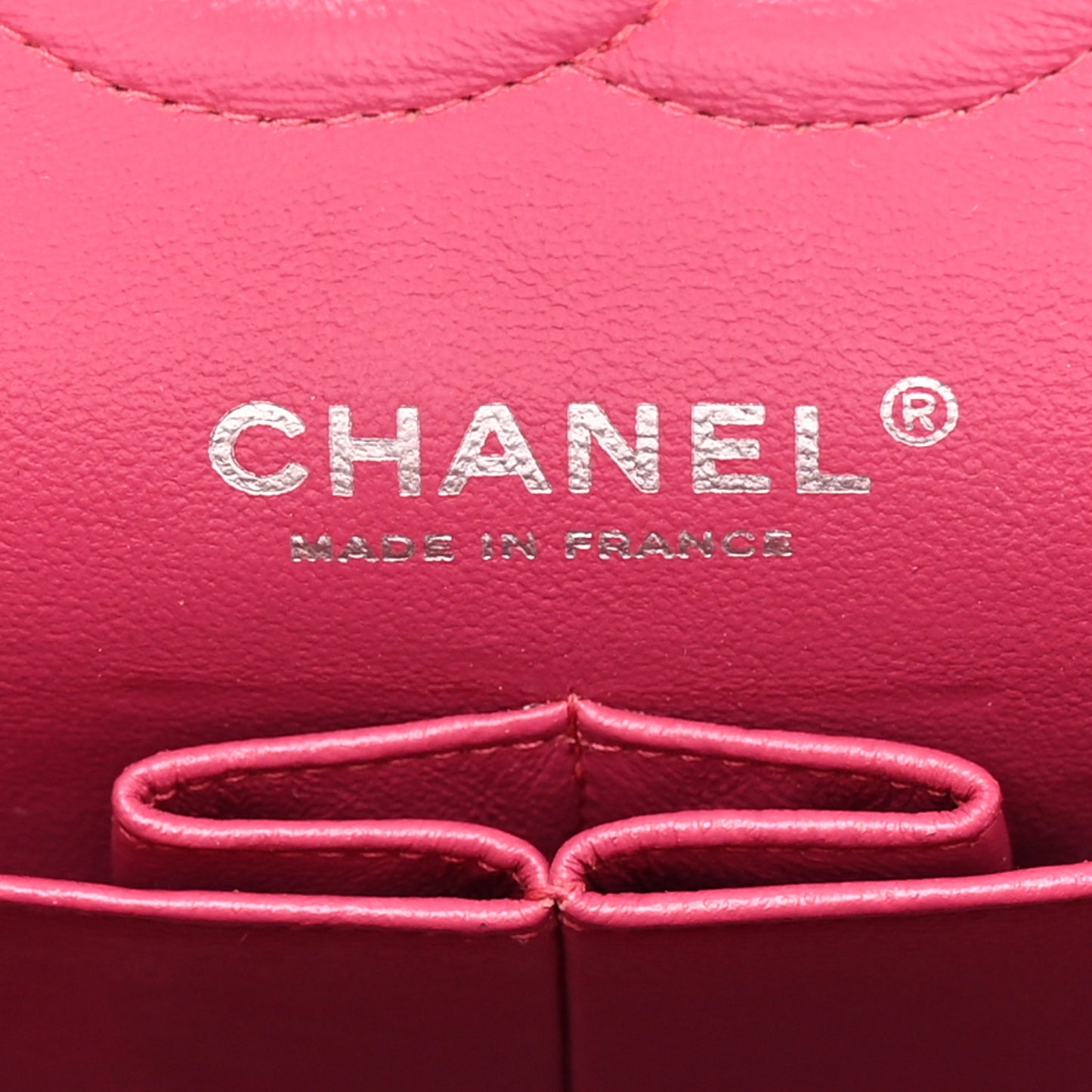 Patent Quilted Medium Double Flap Fuchsia