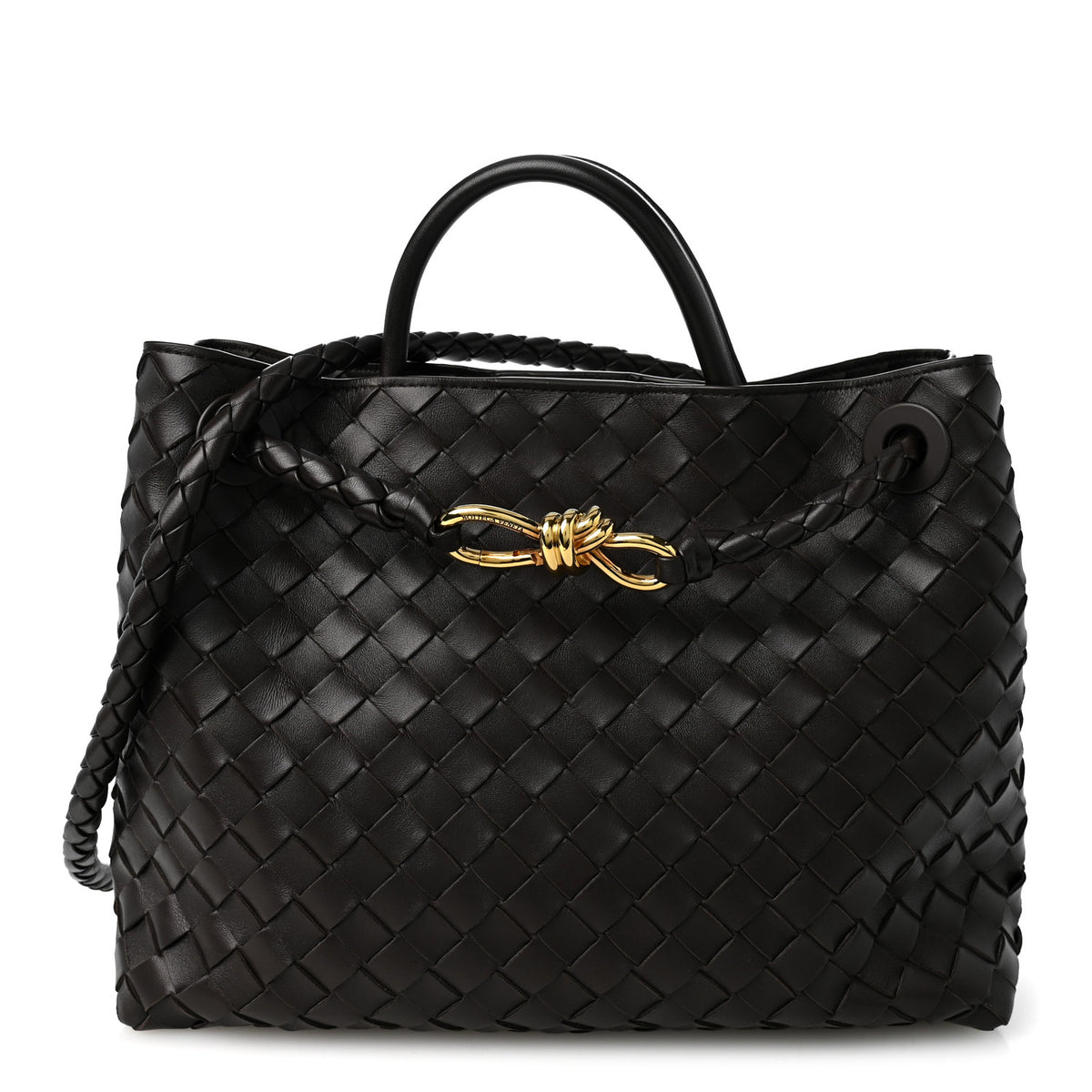 Nappa Intrecciato Medium Andiamo Shoulder Bag Fondant
