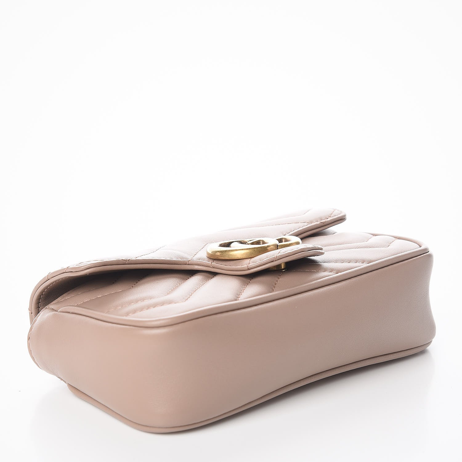 Gucci Calfskin Matelasse Super Mini GG Marmont Shoulder Bag Porcelain Rose 3 of 12