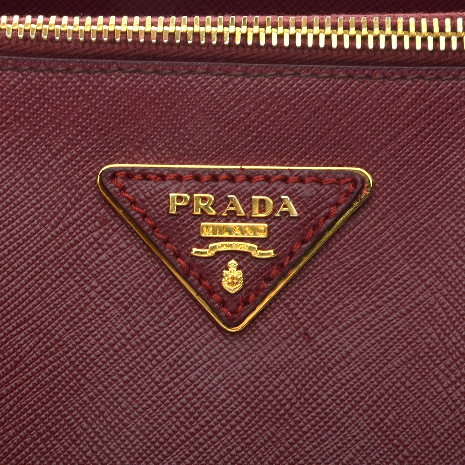 Prada Saffiano Lux Large Double Zip Tote Barolo 5 of 10