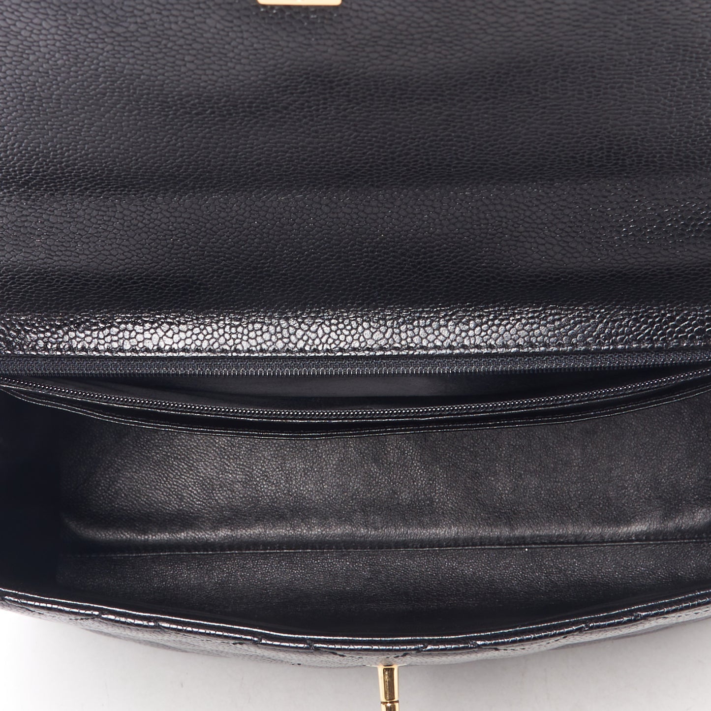 Caviar Quilted Jumbo Kelly Flap Black