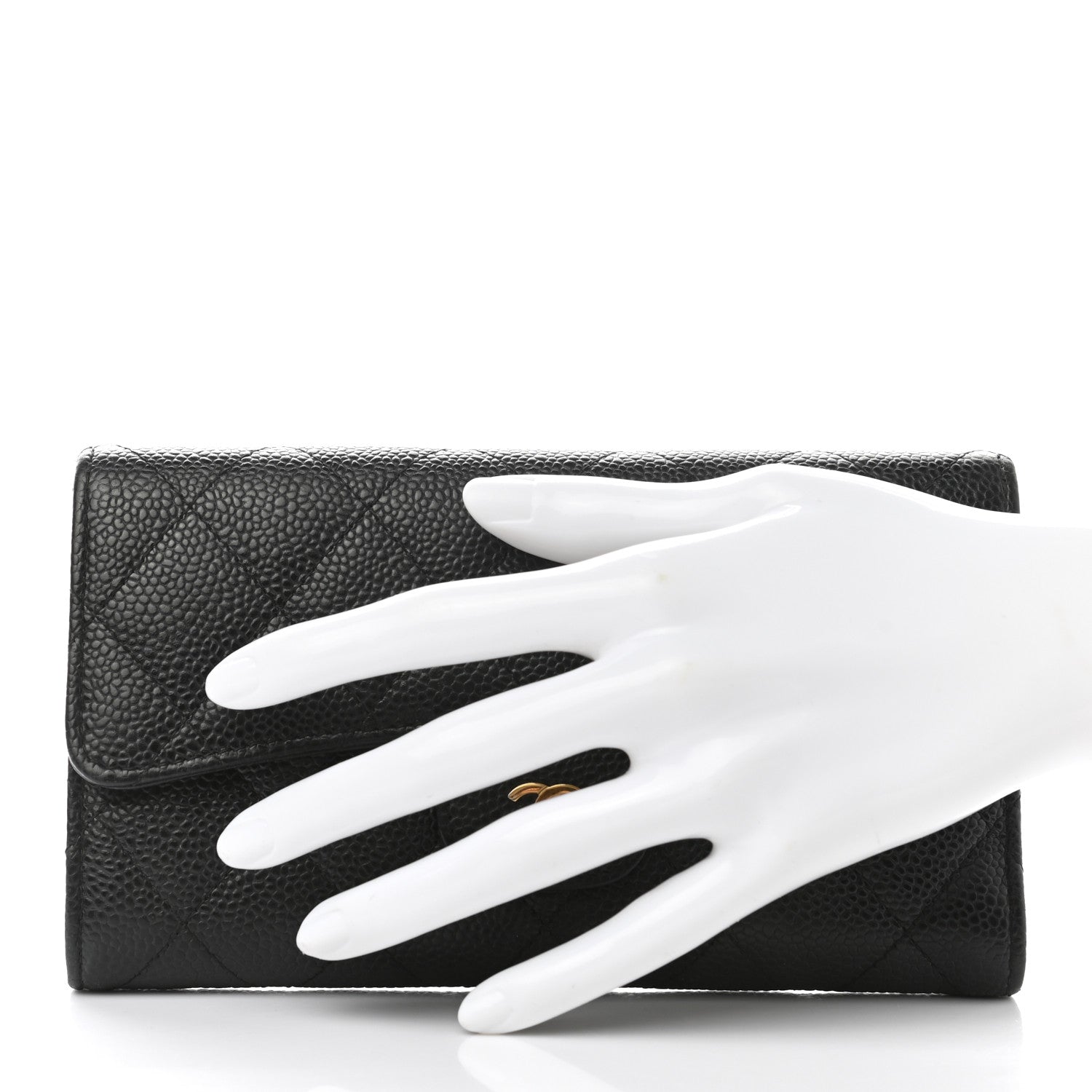 Chanel Caviar Quilted Large Flap Wallet Black 3 of 11