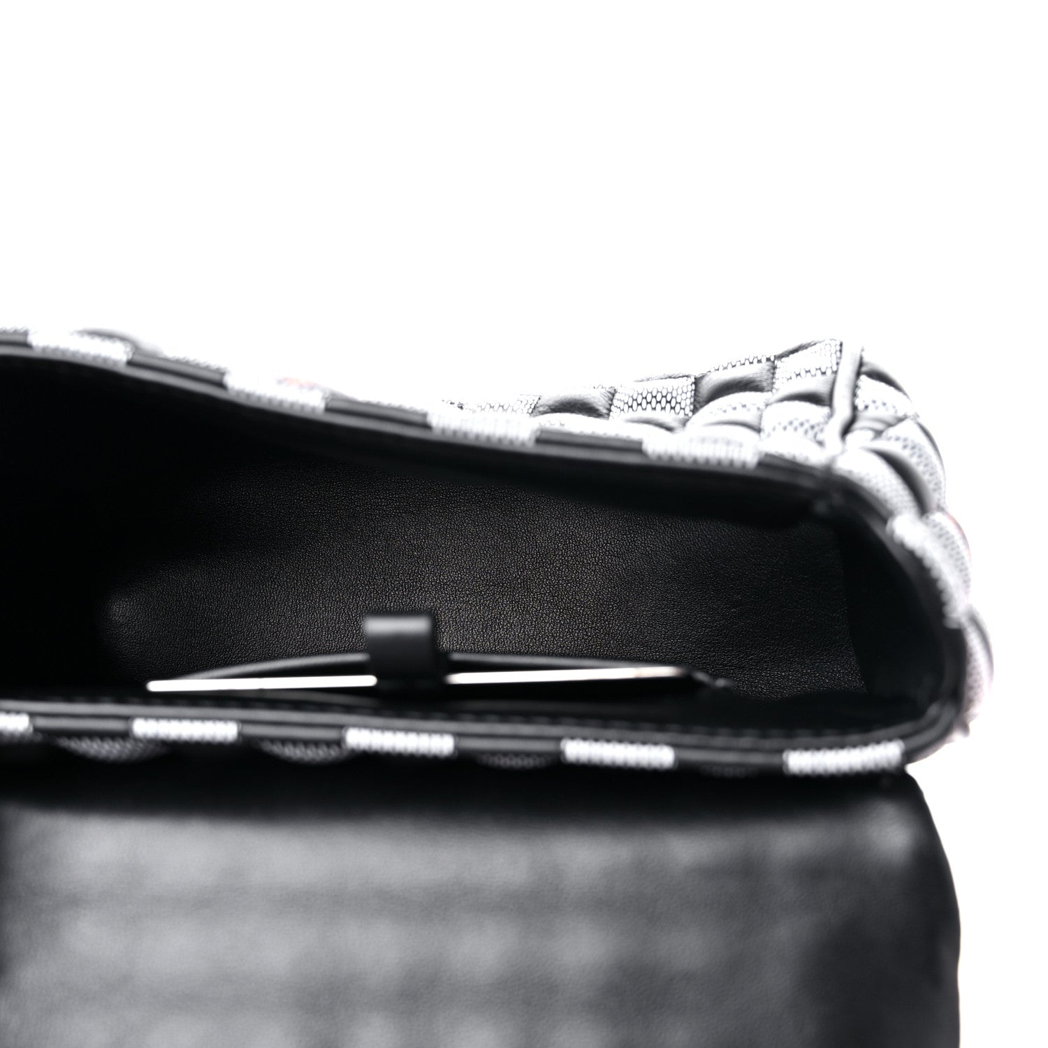 Louis Vuitton Calfskin Damier Twist Shoulder Bag BB Black White 6 of 10