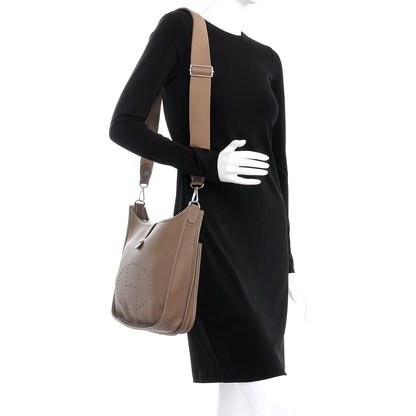 Hermes Taurillon Clemence Evelyne III PM Etoupe 2 of 7