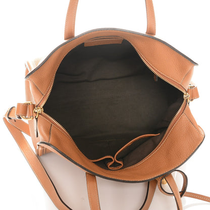 Alexander McQueen Pebbled Calfskin Small Skull Padlock Zip Around Tote Cognac 5 of 6