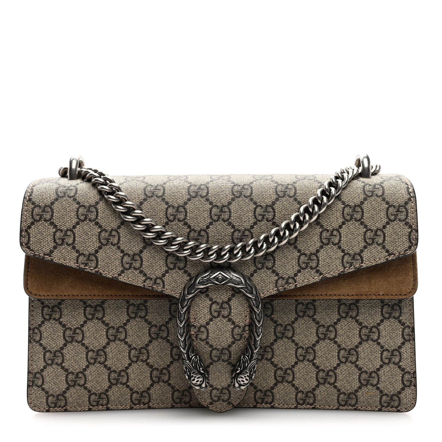 Gucci GG Supreme Monogram Small Dionysus Shoulder Bag Taupe 1 of 10