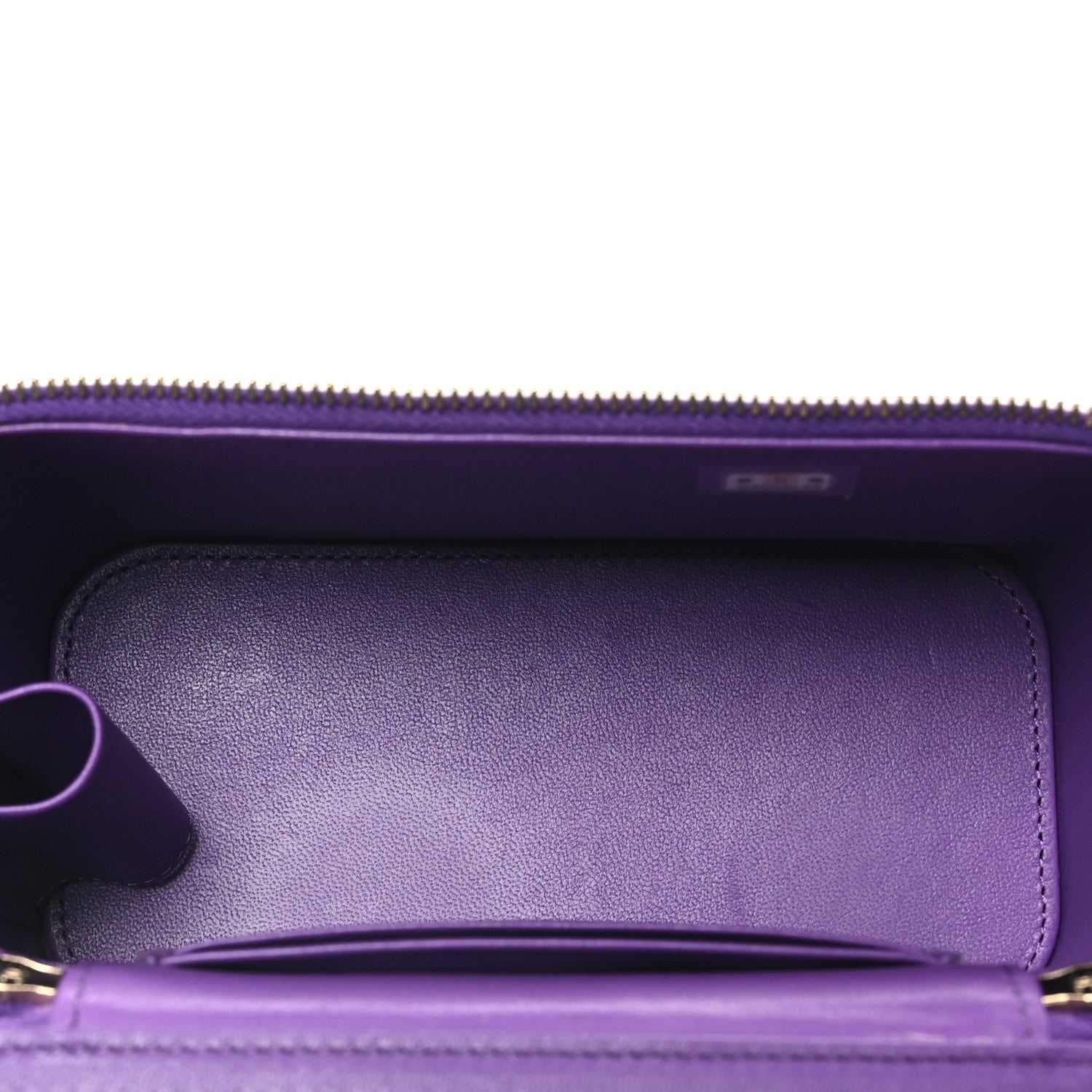 Chanel Lambskin Quilted Small Top Handle Vanity Case With Chain Purple 5 of 12