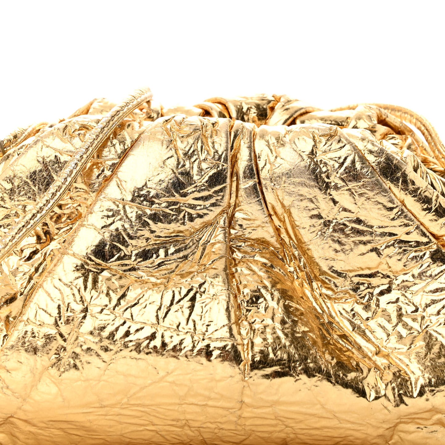 Metallic Crushed Calfskin The Mini Pouch Gold