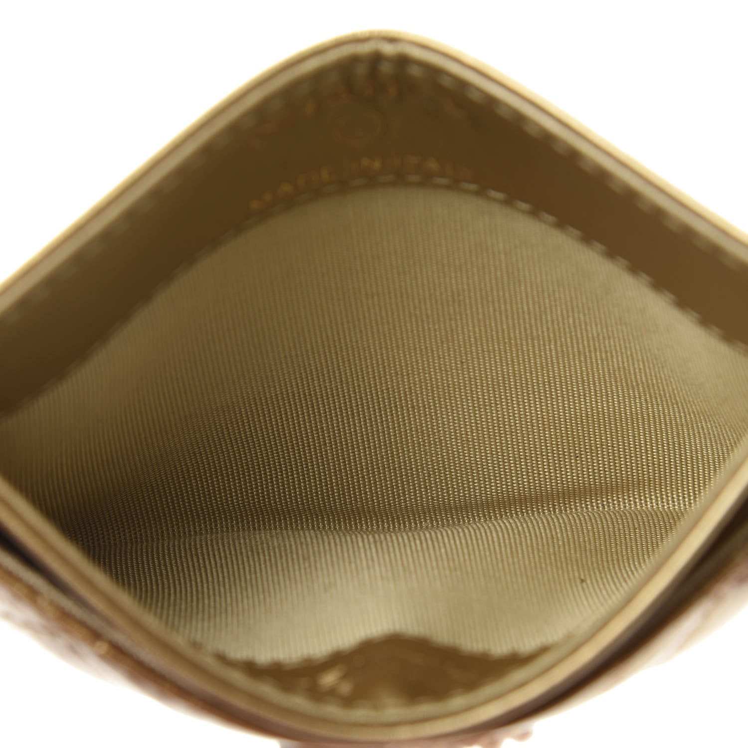 Chanel Metallic Distressed Calfskin Quilted CC Card Holder Gold 5 of 11