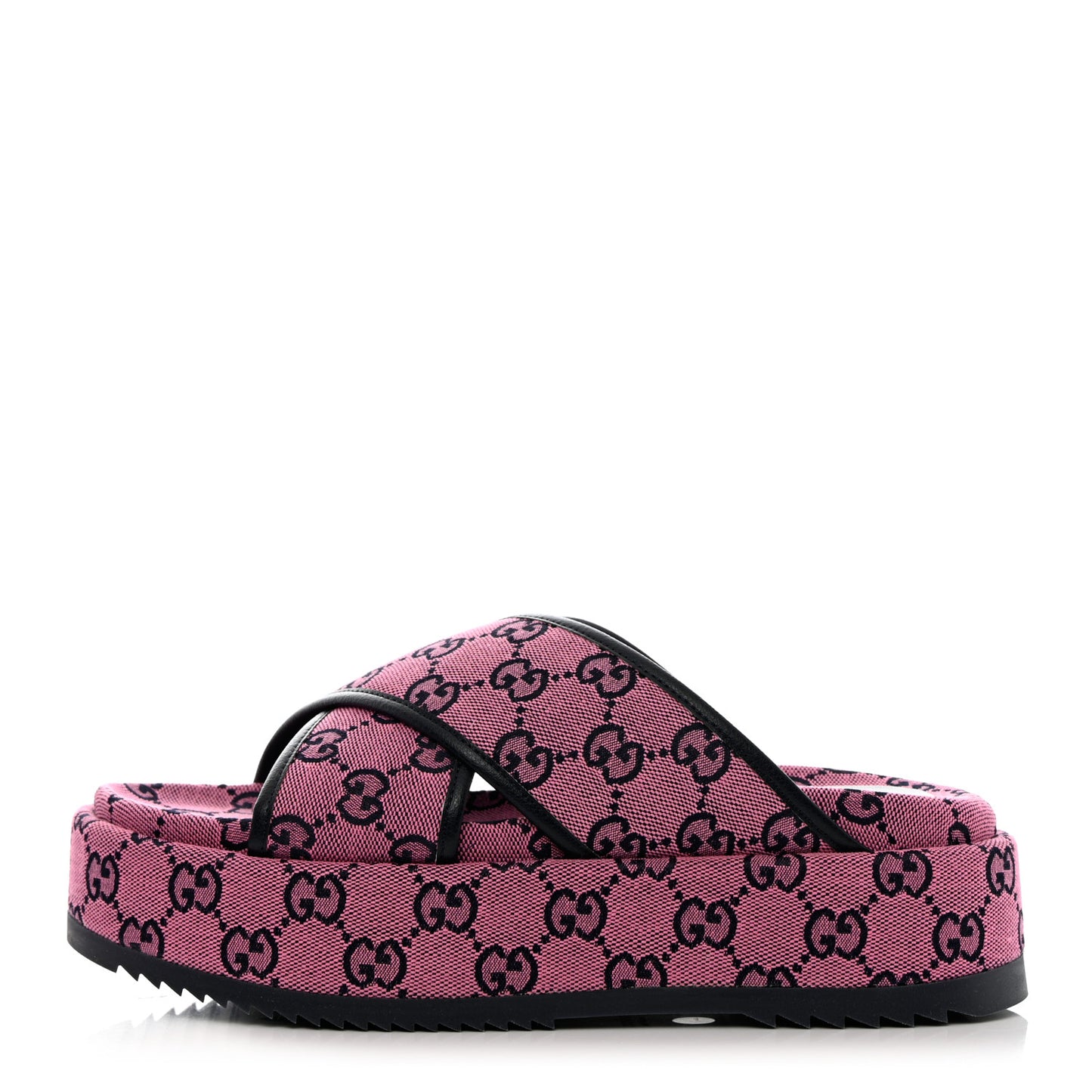 Monogram Multicolor Criss Cross Platform Slide Sandals 39 Pink Blue