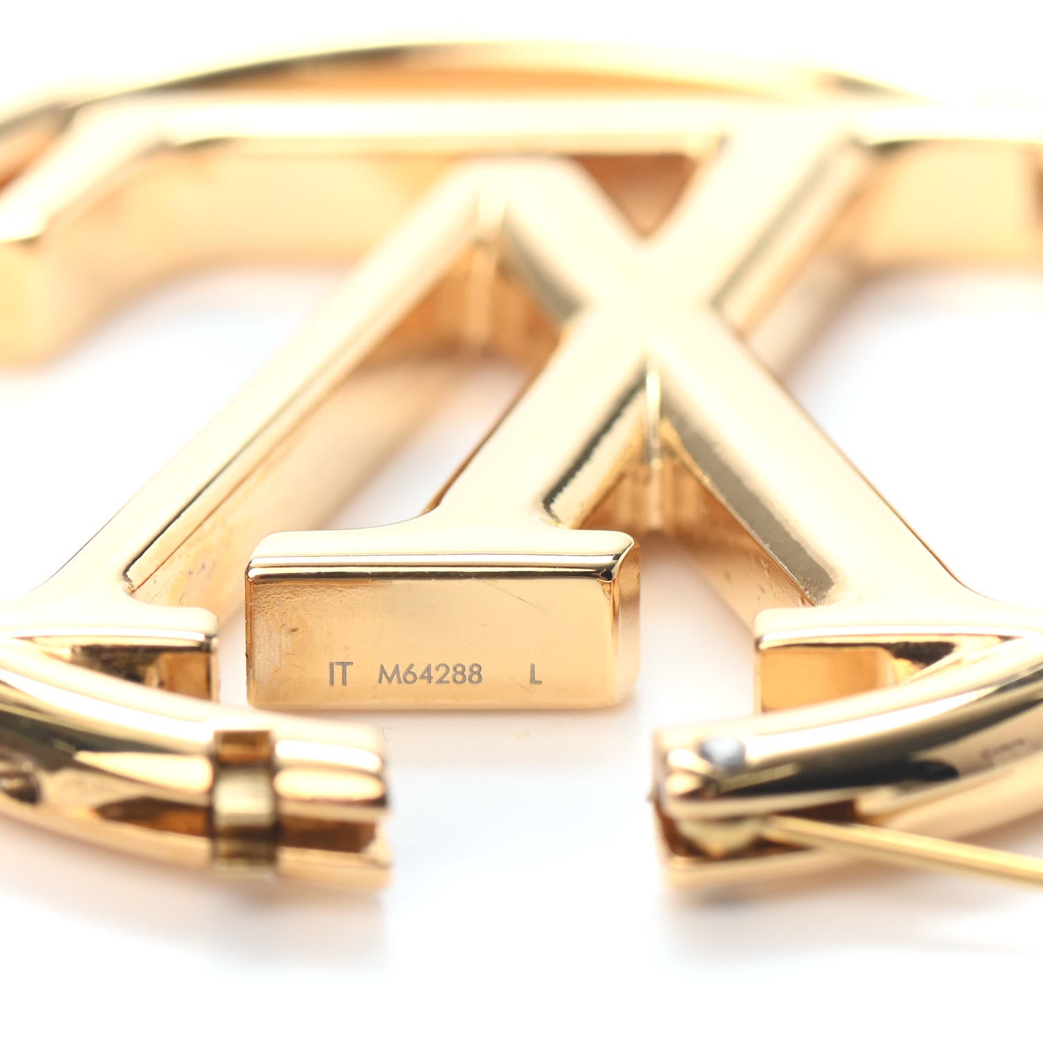 Louis Vuitton Metal Louise Hoop Earrings Gold 4 of 4