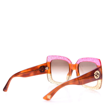 Gucci Square Frame GG0083S Sunglasses Glitter Pink Multi 4 of 8