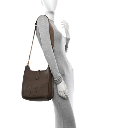 Hermes Taurillon Clemence Evelyne III PM Etoupe 2 of 11