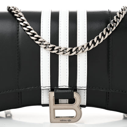 Balenciaga X ADIDAS Box Calfskin Hourglass Chain Bag Black 7 of 9