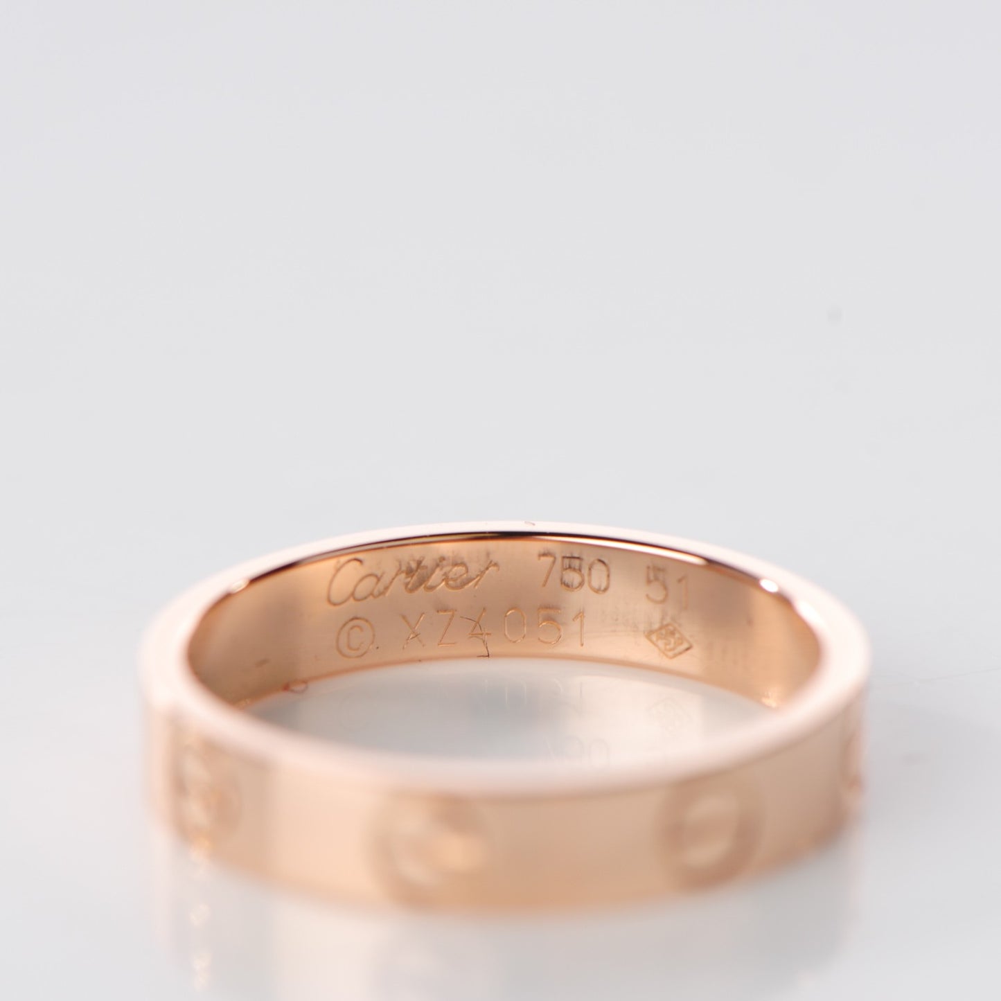 18K Pink Gold 4mm LOVE Wedding Band Ring 51 5.75
