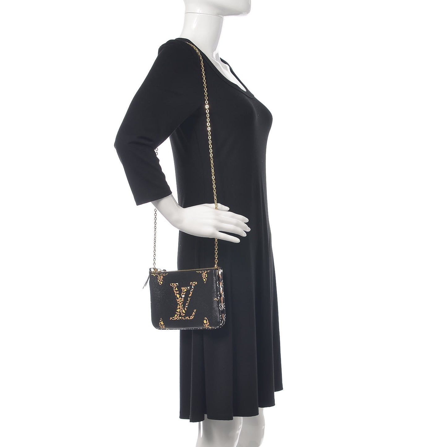 Monogram Giant Jungle Pochette Double Zip Black