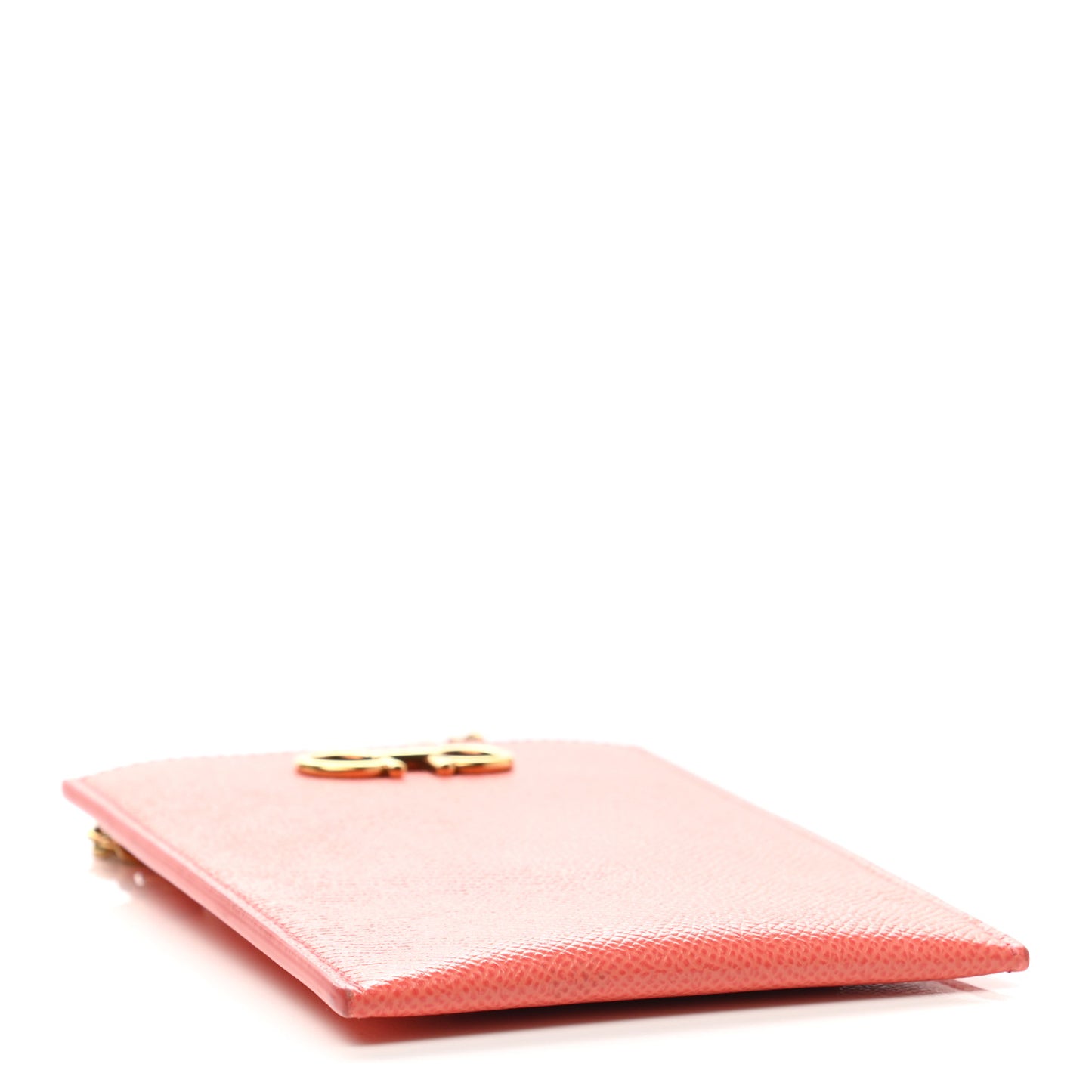 Hammered Calfskin Gancini Phone Pouch Orange