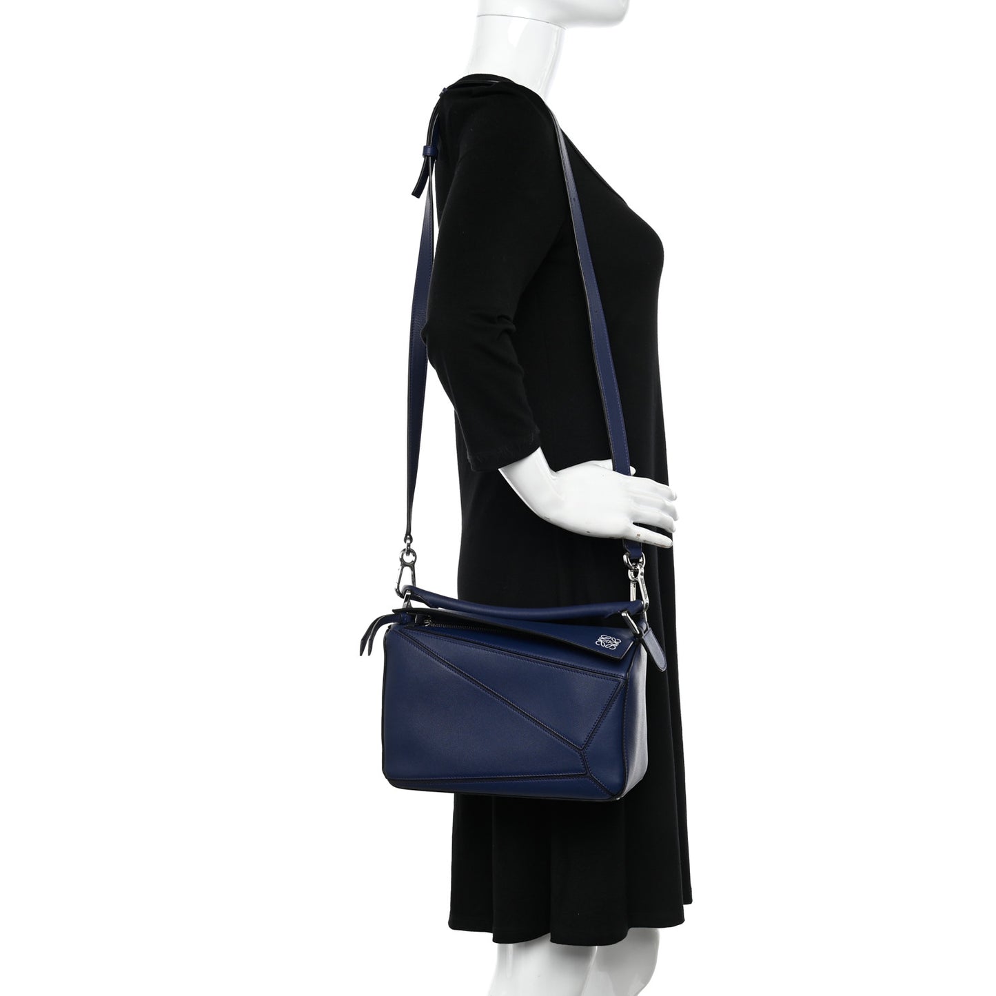 Calfskin Small Puzzle Bag Marine