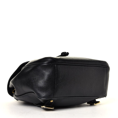 MCM Grained Calfskin Studded Drawstring Backpack Black 3 of 5