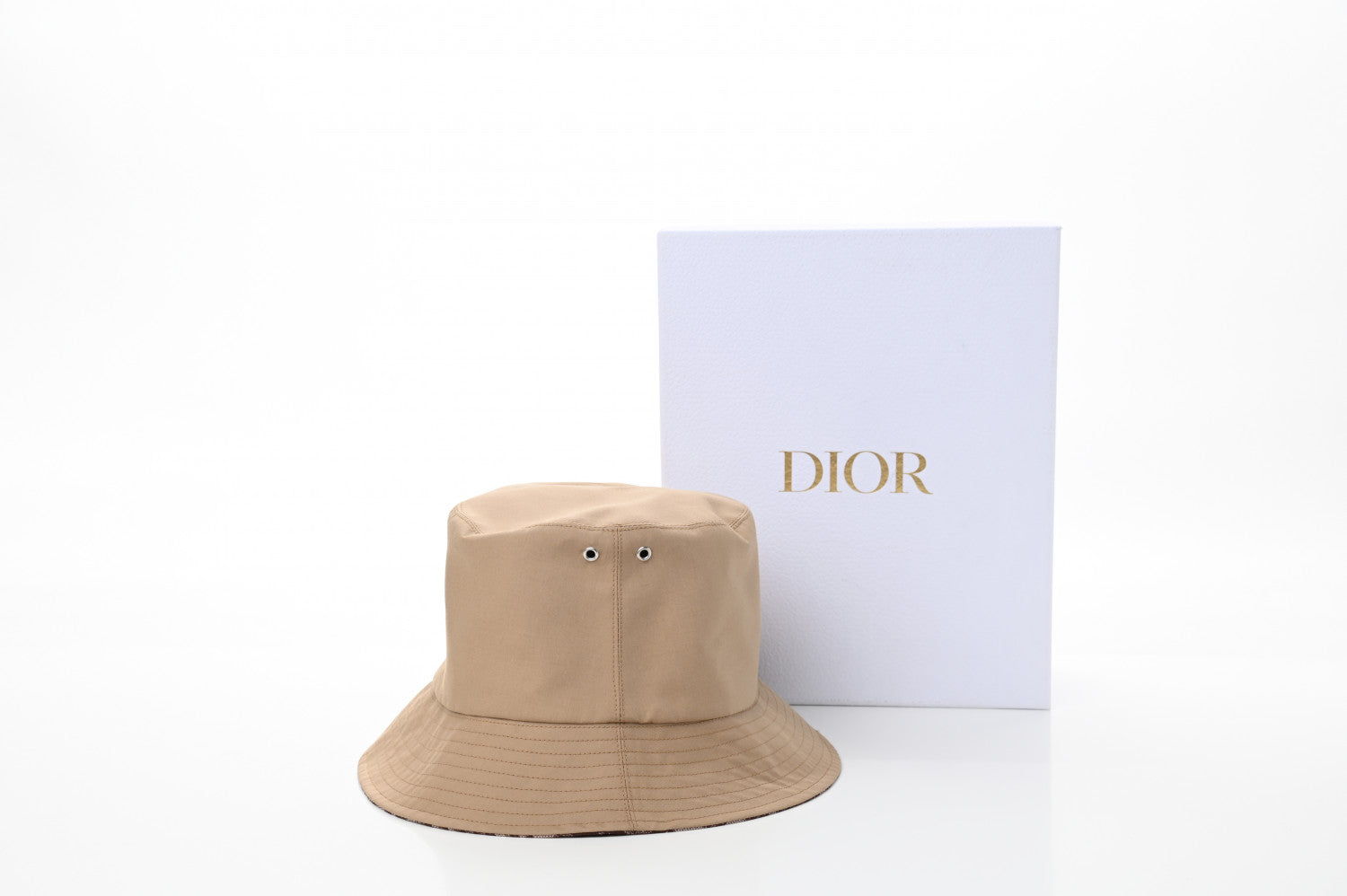 Christian Dior Oblique Reversible Teddy-D Brim Bucket Hat 57 Beige