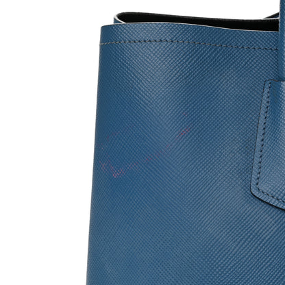 Prada Saffiano Cuir Medium Double Bag Cobalto 13 of 17