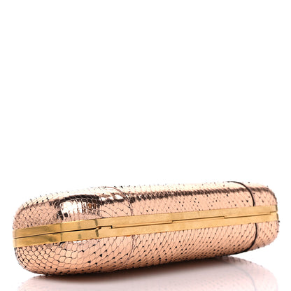 Alexander McQueen Snakeskin Knuckle Box Clutch Rose Gold 4 of 12