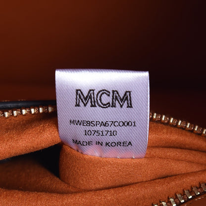 MCM Visetos Medium Patricia Pocket Satchel Cognac 10 of 10
