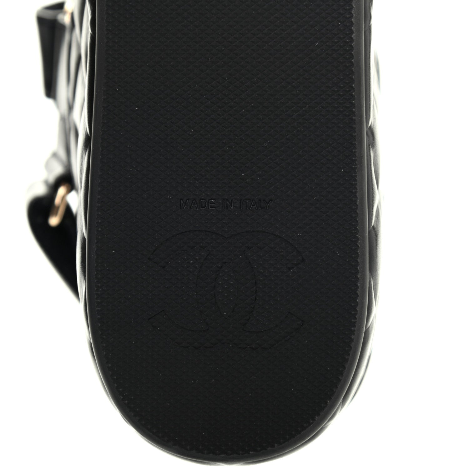 Chanel Shiny Calfskin Logo Platform Sandals 39 Black 5 of 6