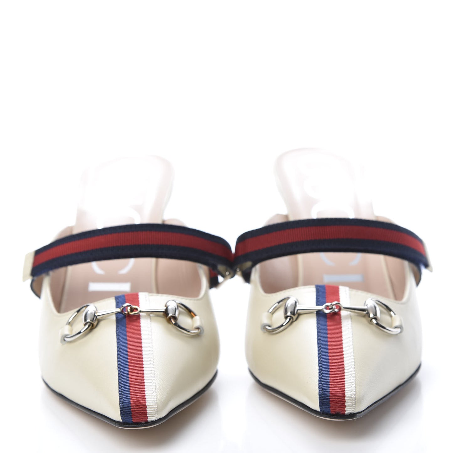 Malaga Kid Sylvie Web Cross Strap Mid-Heel Slides 36.5 Vintage White