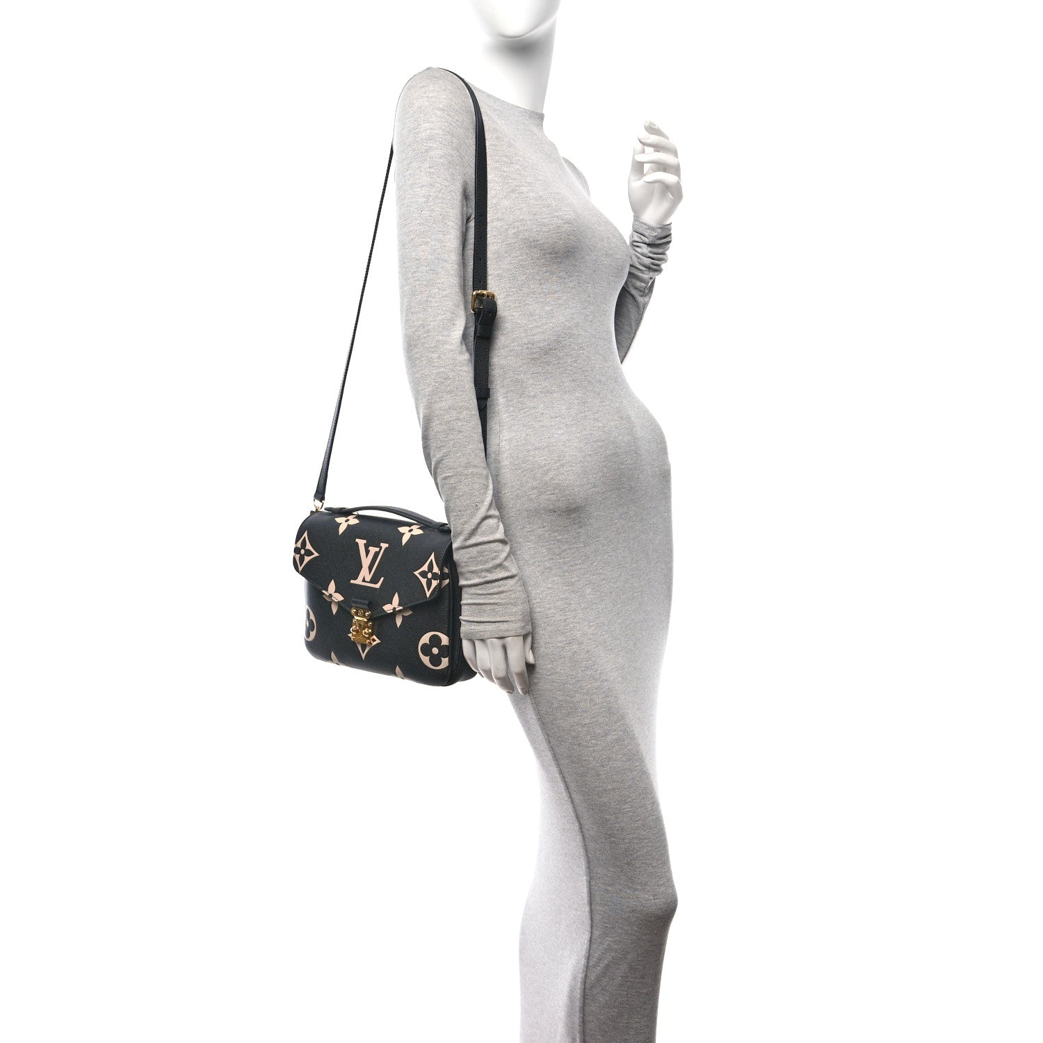 Louis Vuitton Empreinte Monogram Giant Pochette Metis Black Beige 2 of 9