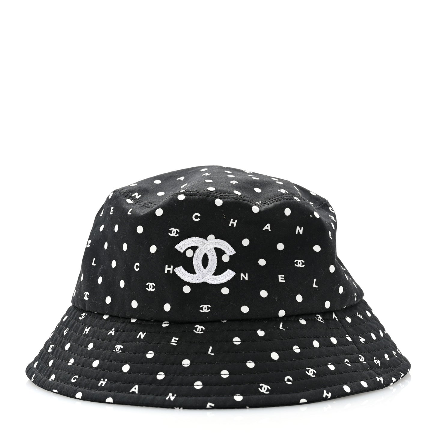 Cotton CC Polka Dot Bucket Hat L Black