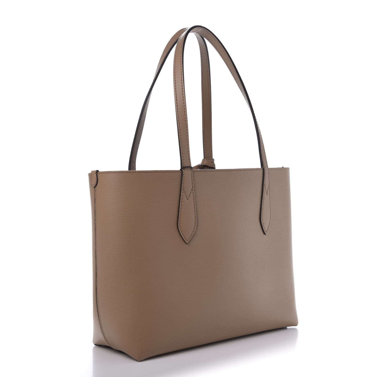 Burberry Grainy Calfskin Haymarket Check Small Reversible Tote Mid Camel 4 of 17