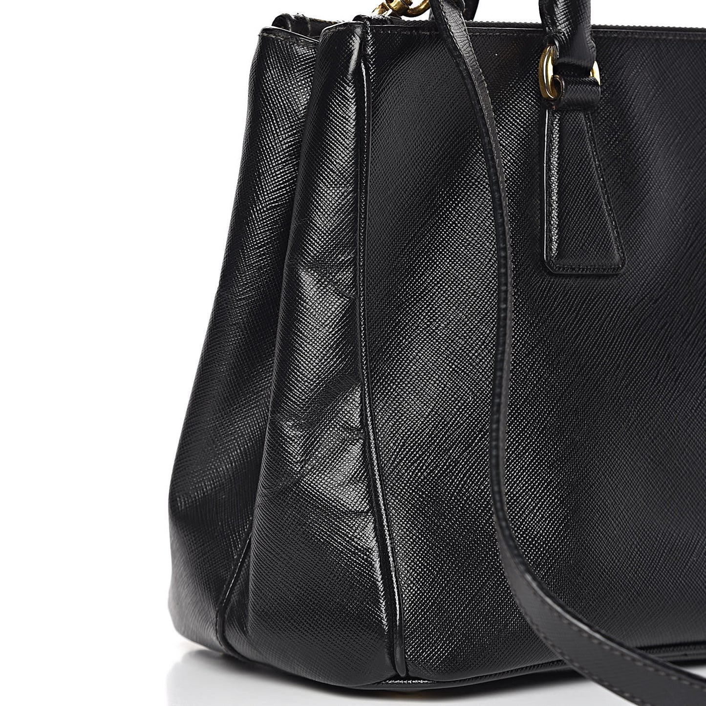 Saffiano Small Galleria Double Zip Tote Black