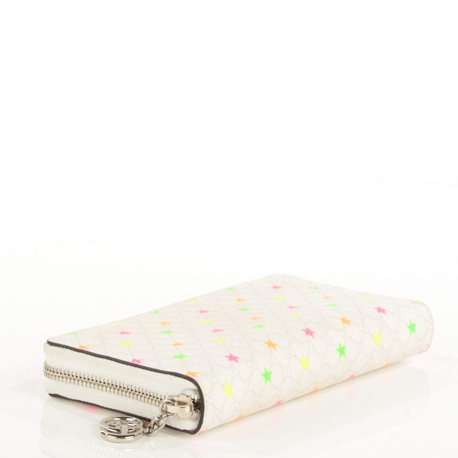 Gucci Micro GG Supreme Stars GG Pierce Zip Around Wallet White 4 of 7