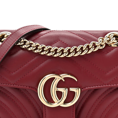 Gucci Calfskin Matelasse Mini GG Marmont Shoulder Bag Rosso Ancora 8 of 11