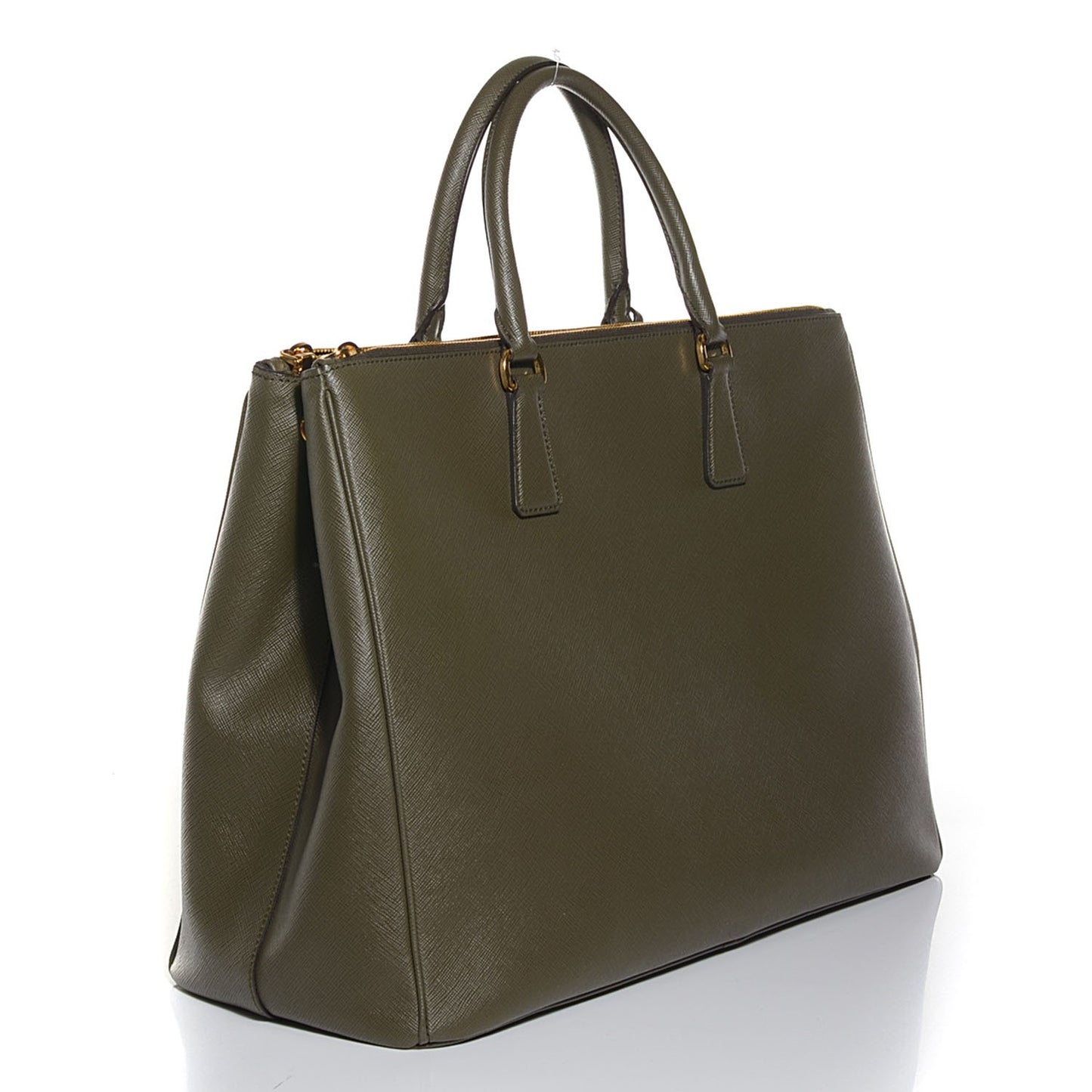 Saffiano Lux Extra Large Galleria Double Zip Tote Militare