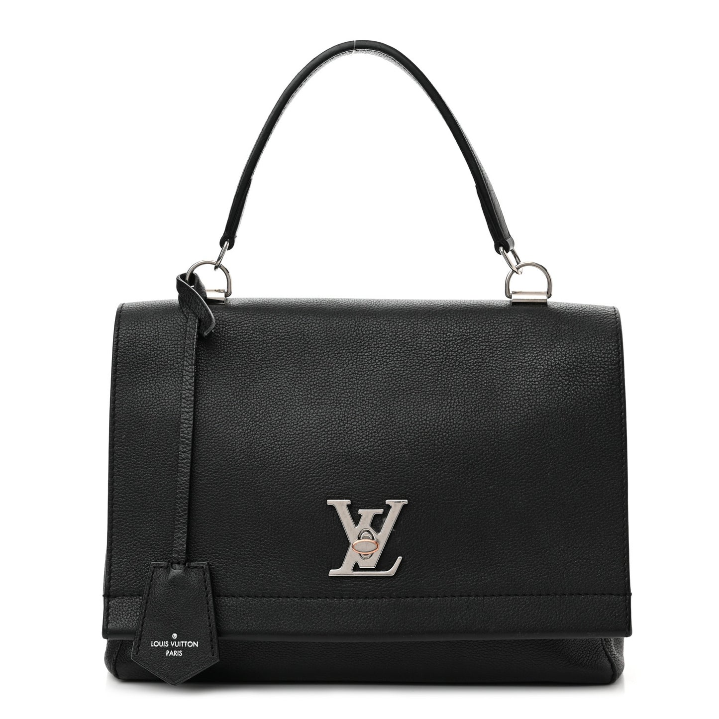 Soft Calfskin Lockme II Top Handle Black