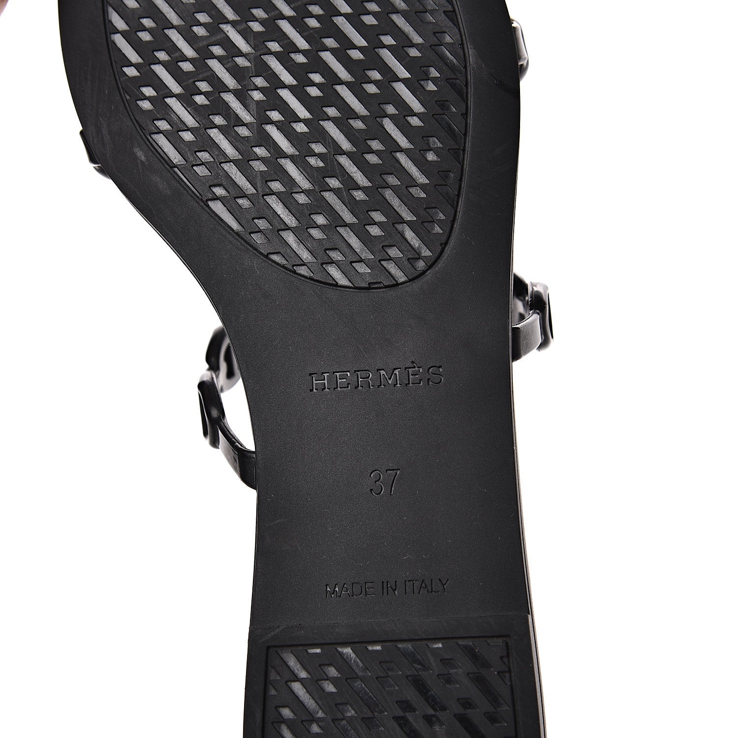 Hermes Rubber Chaine d'Ancre Rivage Sandals 37 Black 7 of 8
