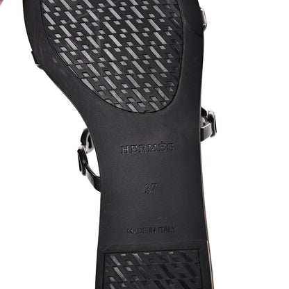 Hermes Rubber Chaine d'Ancre Rivage Sandals 37 Black 7 of 8