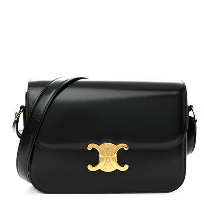 Celine Shiny Calfskin Medium Triomphe Black 1 of 17