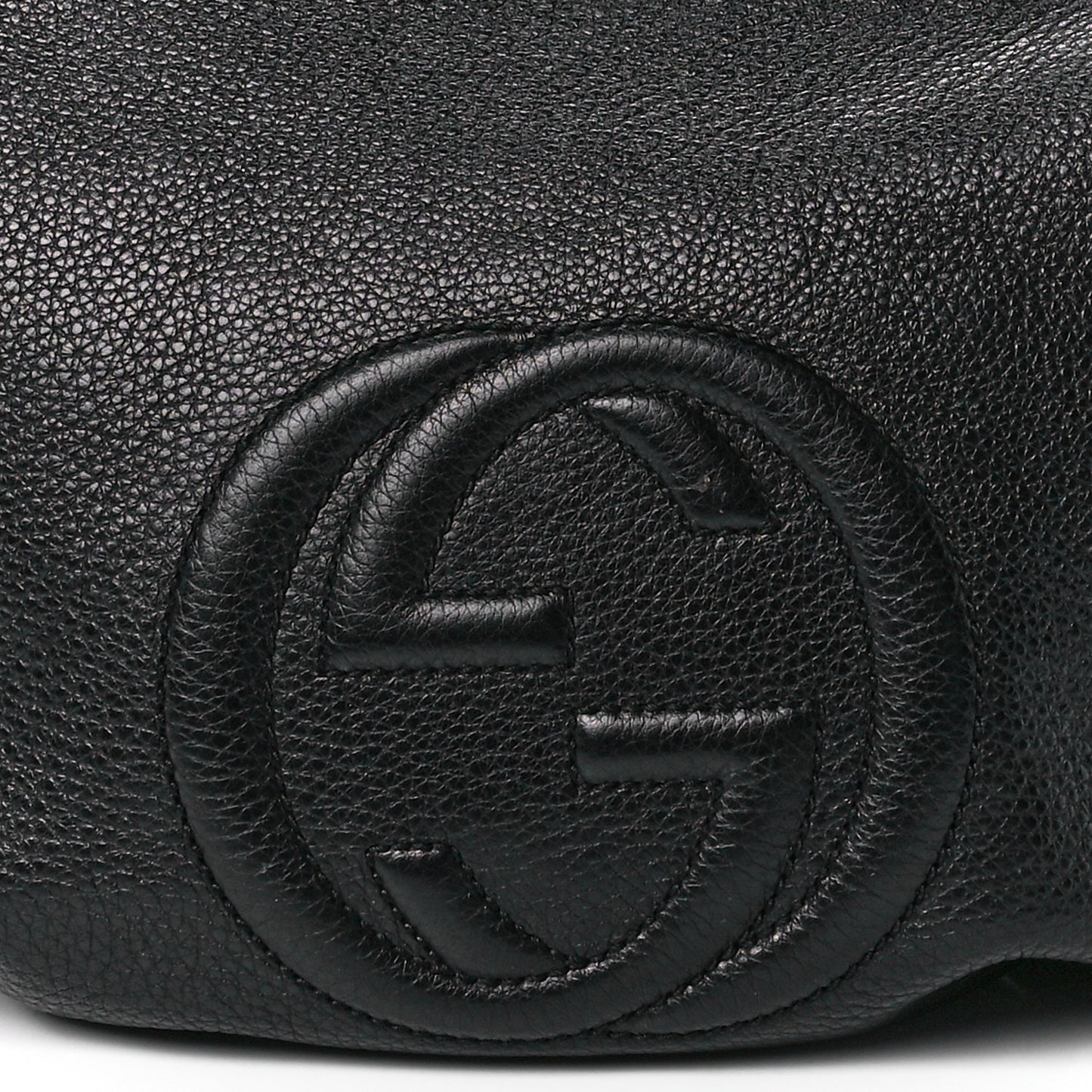 Pebbled Calfskin Small Soho Hobo Black