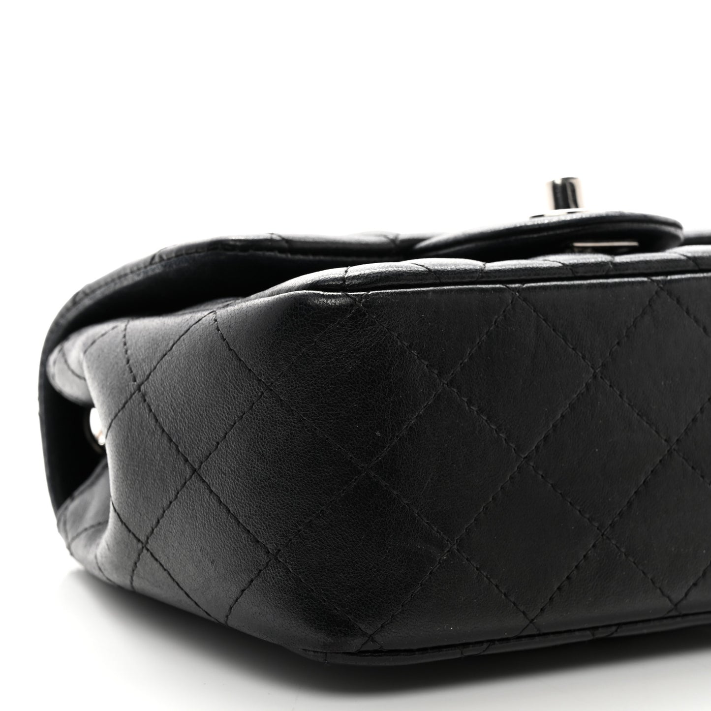 Lambskin Quilted Mini Square Flap Black