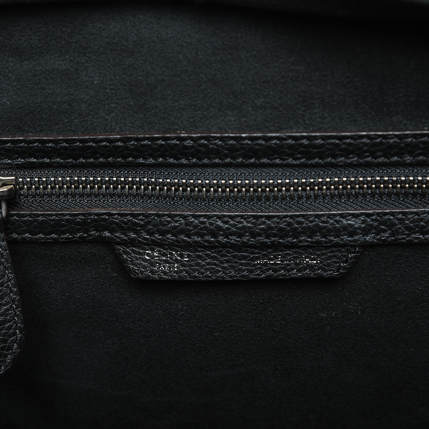 Celine Drummed Calfskin Micro Luggage Black 6 of 11