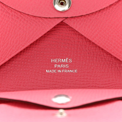 Hermes Epsom Calvi Duo Card Case Rose Azalee 6 of 8
