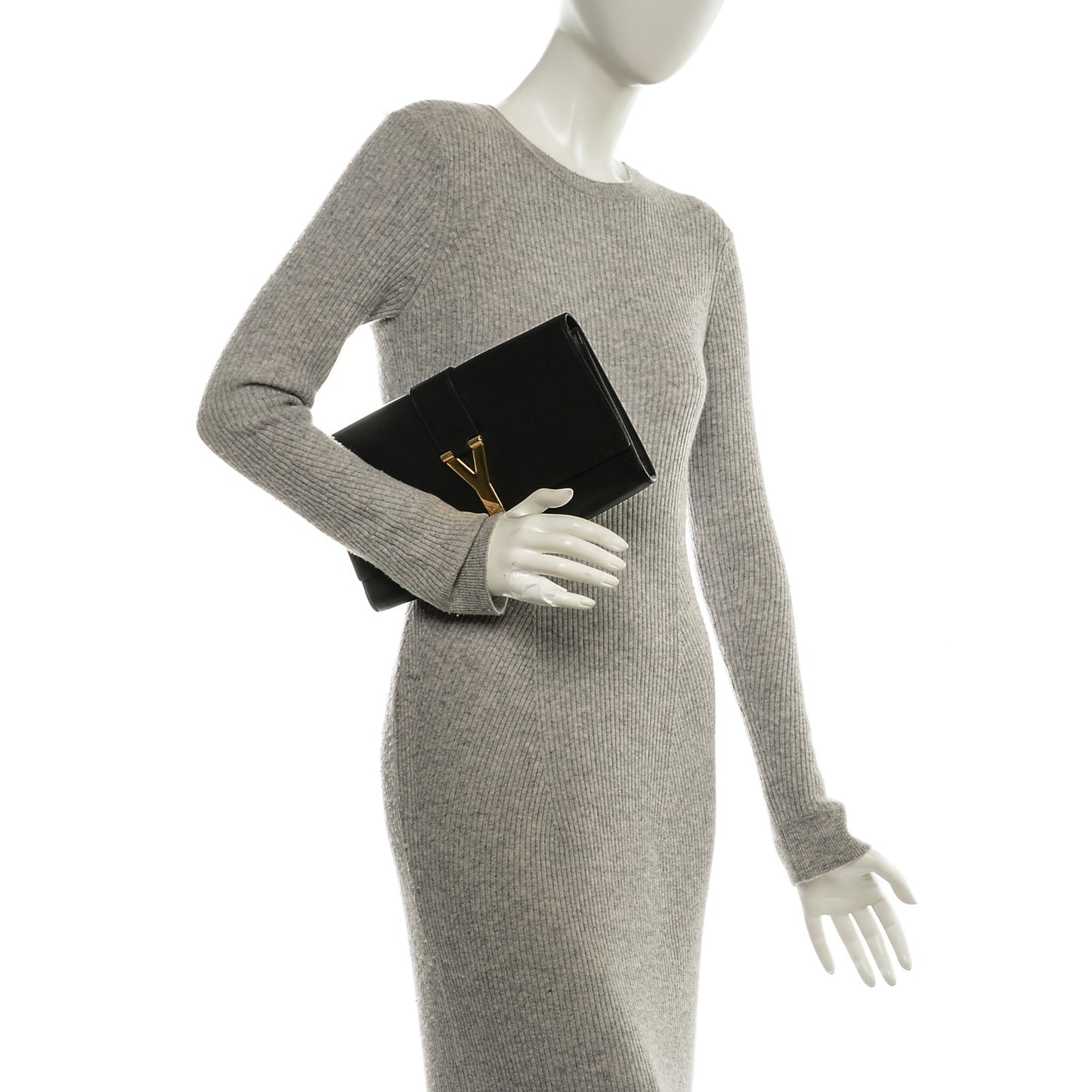 Calfskin Classic Y Ligne Clutch Black