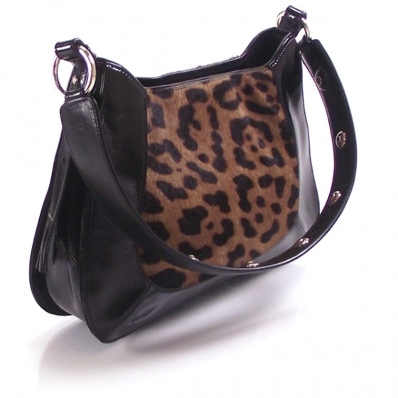 Patent Leopard Shoulder Bag