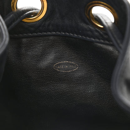 Chanel Lambskin CC Stitched Drawstring Bucket Bag Black 8 of 13
