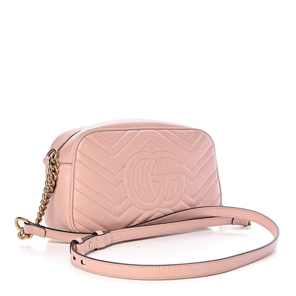 Gucci Calfskin Matelasse Small GG Marmont Chain Shoulder Bag Perfect Pink 3 of 10